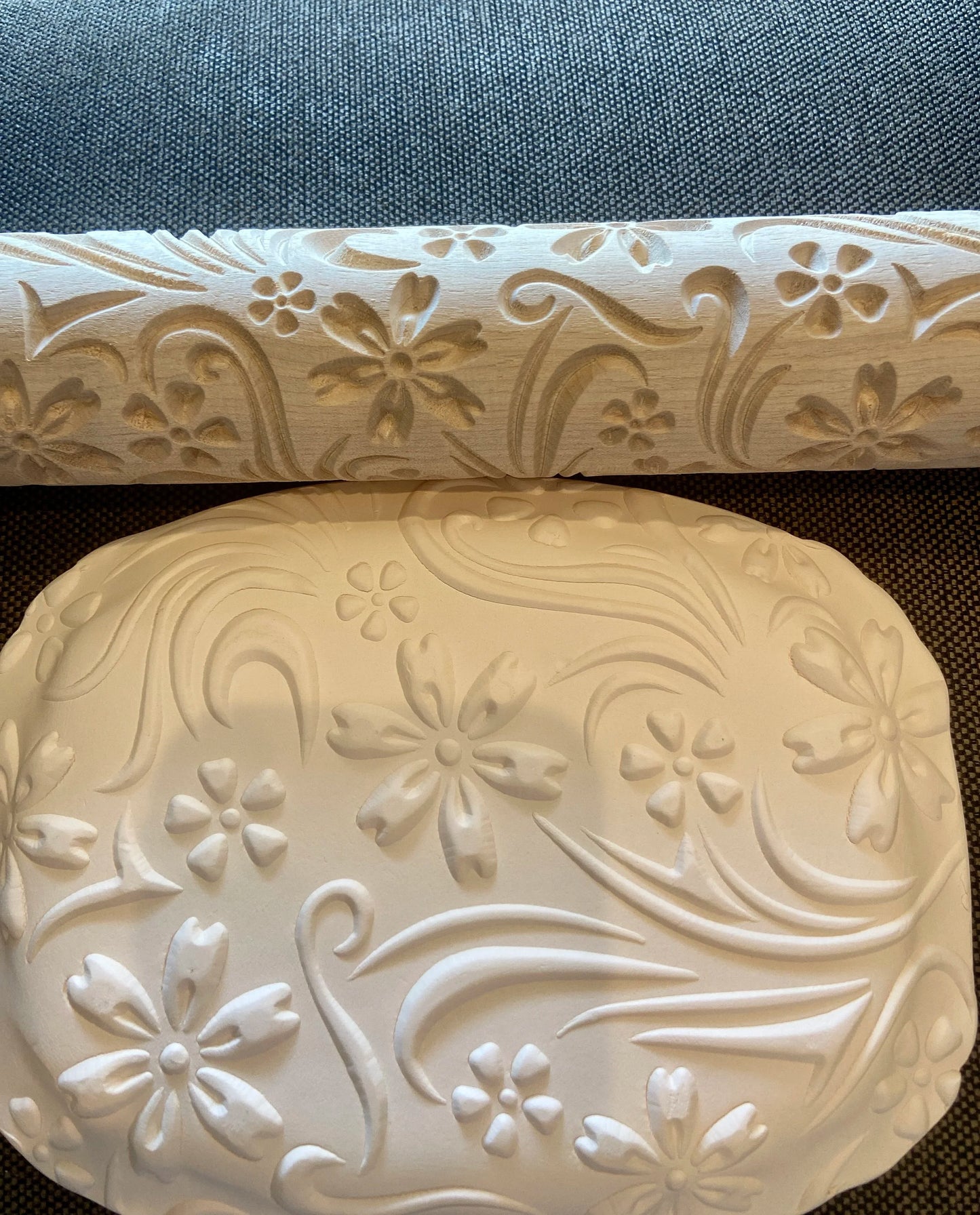 Montana Leather 3 D Carved Textured Rolling Pin