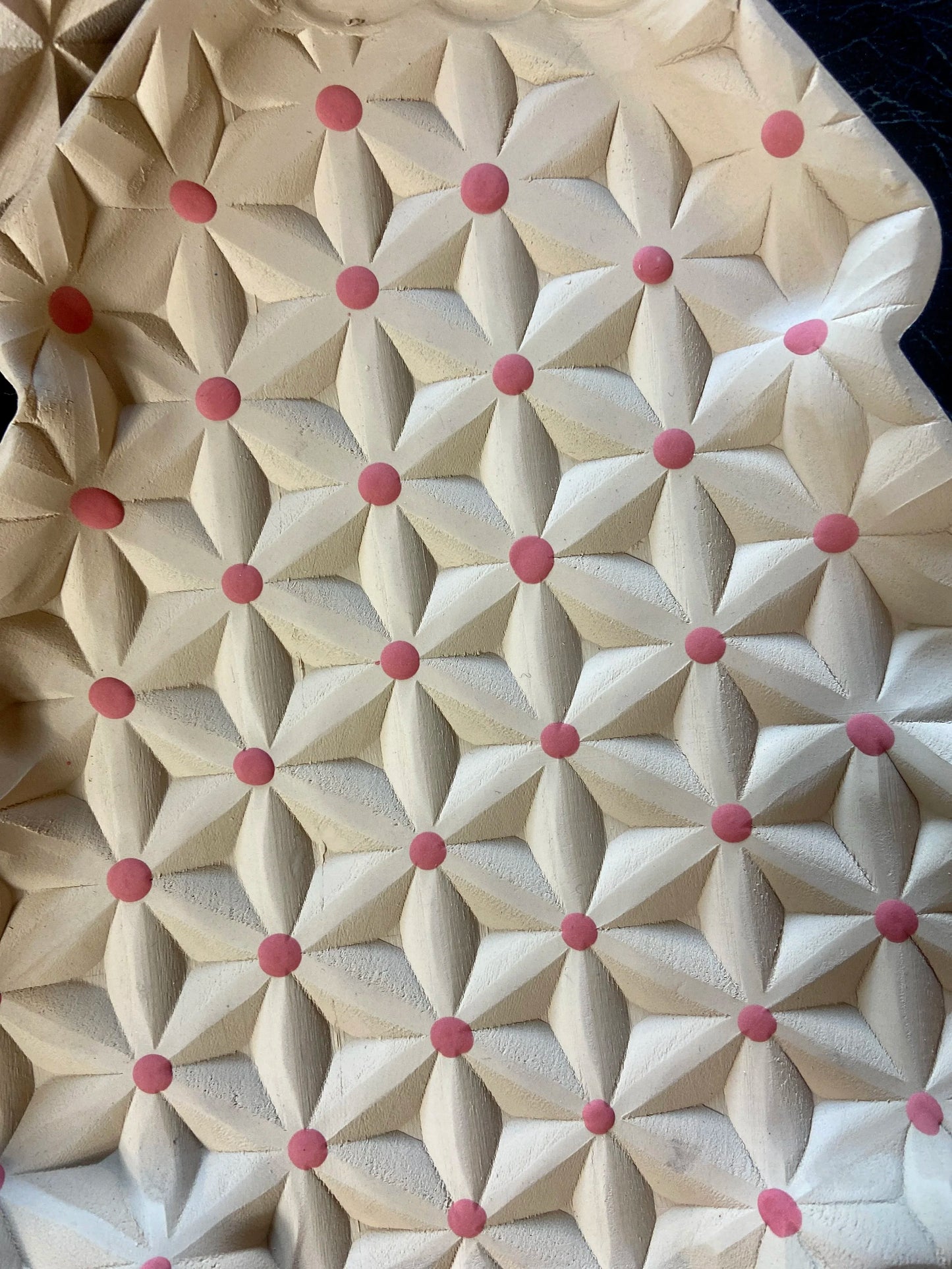 Hexi Stars 3D Carved Textured Rolling Pin 12 inch