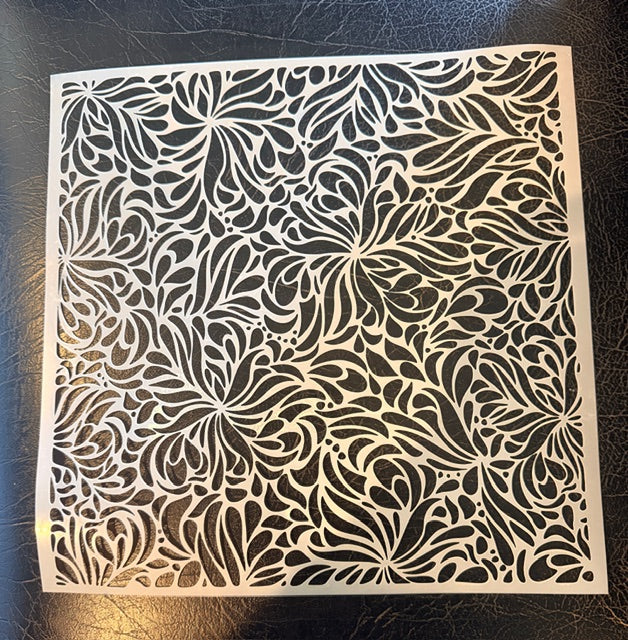 Fire Flowers 12 x 12 Square Stencil