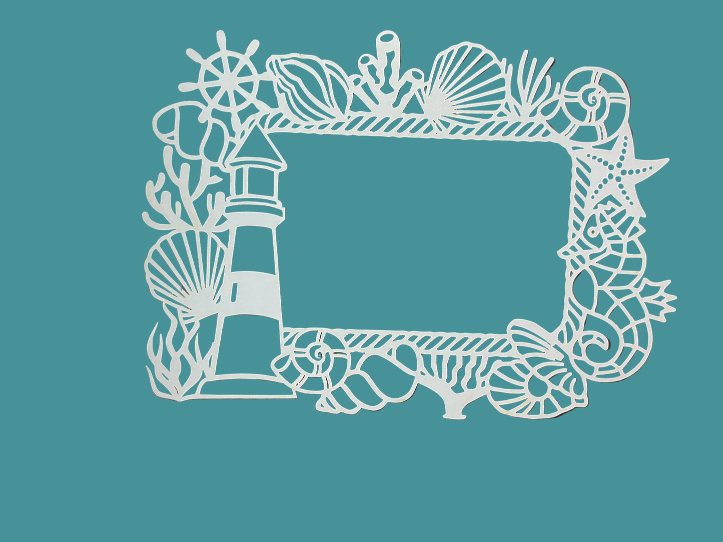 Lighthouse and Shells Beach Stencil