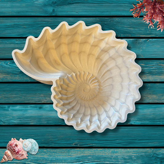 Outside Texture Under the SeaShell Carved Shape Bowl (original) Slump Mold - Texture will be on the outside of the bowl