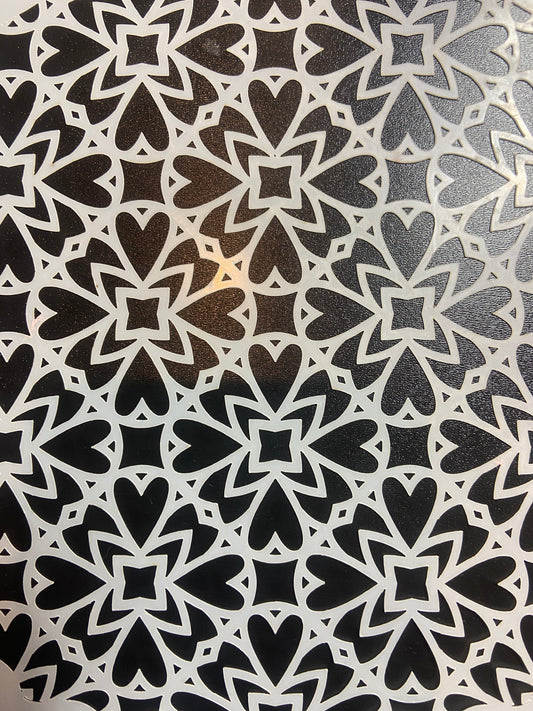 Geo Hearts 12 x 12 Square Stencil