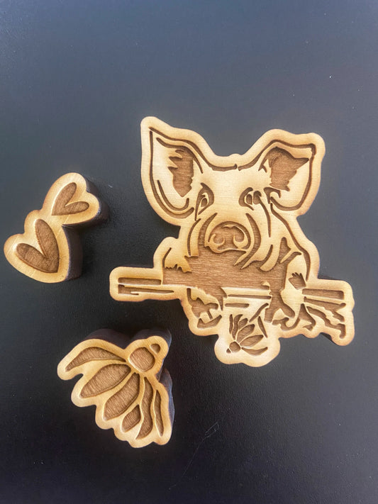 Ms Piggy 3 pc stamp set