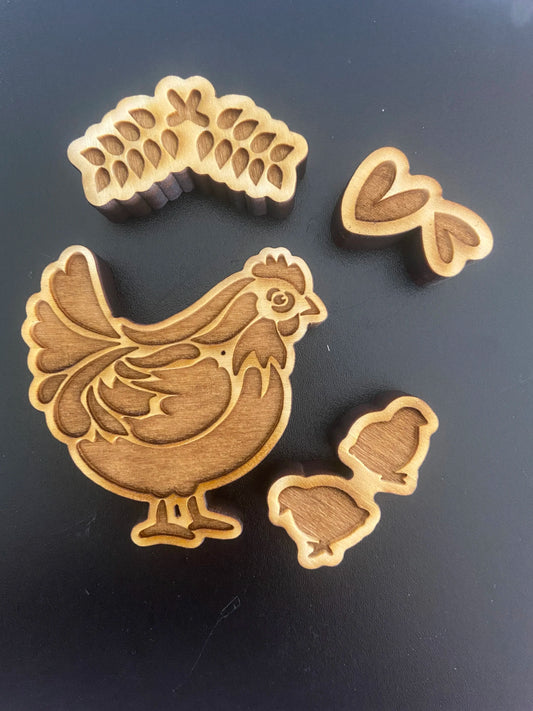 Ms Chicky 4 pc stamp set