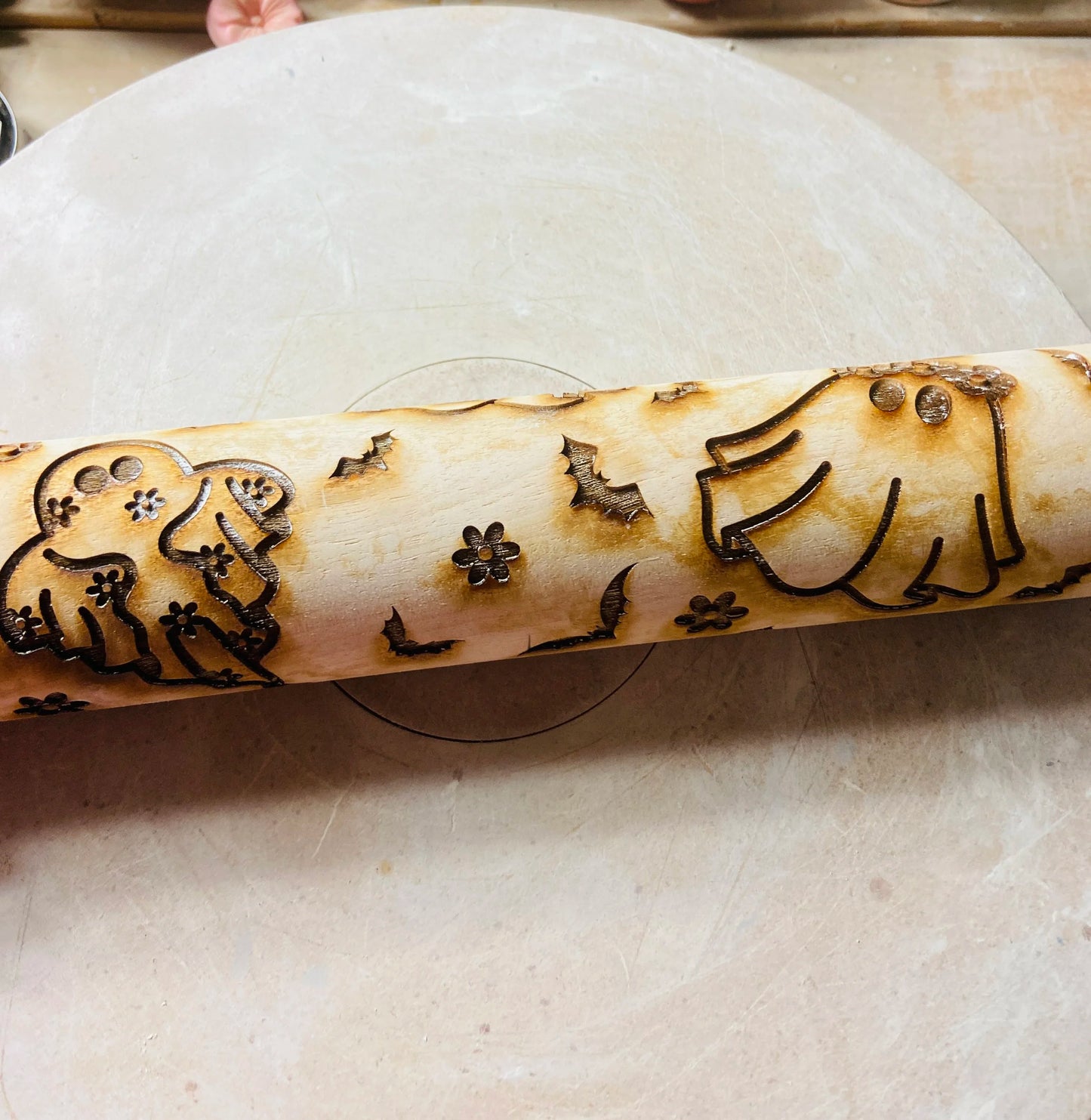Daisy Ghost n Bats Rolling Pin 12 inch