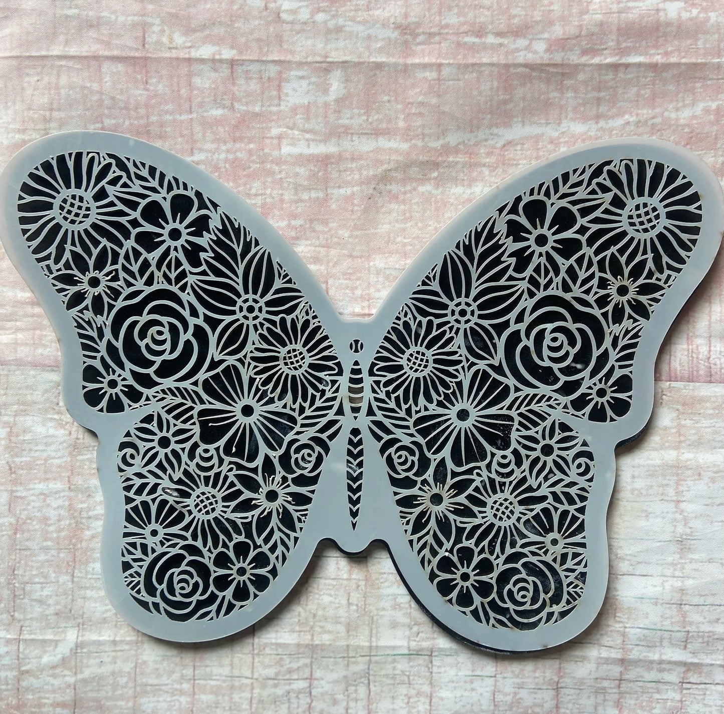 Floral Butterfly Stencil with Template