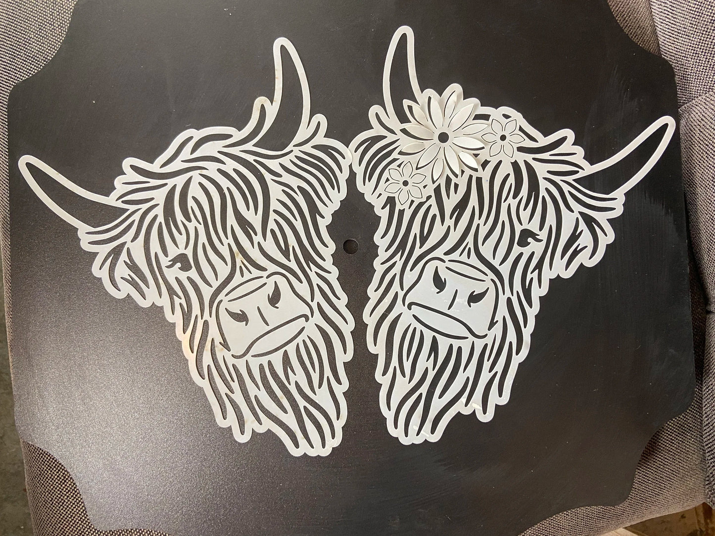 Paired Highland Cow Stencils