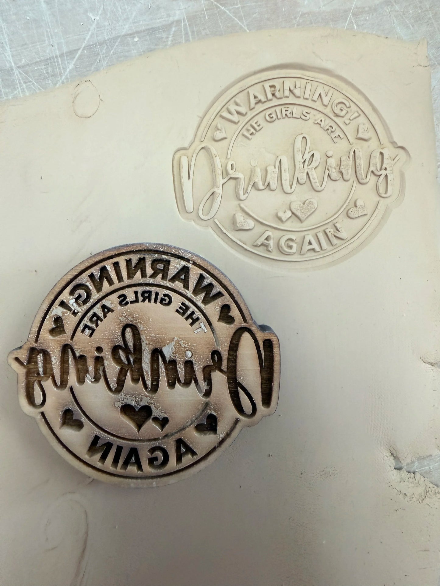 The Girls are drinking again 3 inch stamp