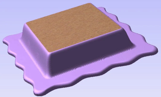 Scalloped Squares Rimmed Tray