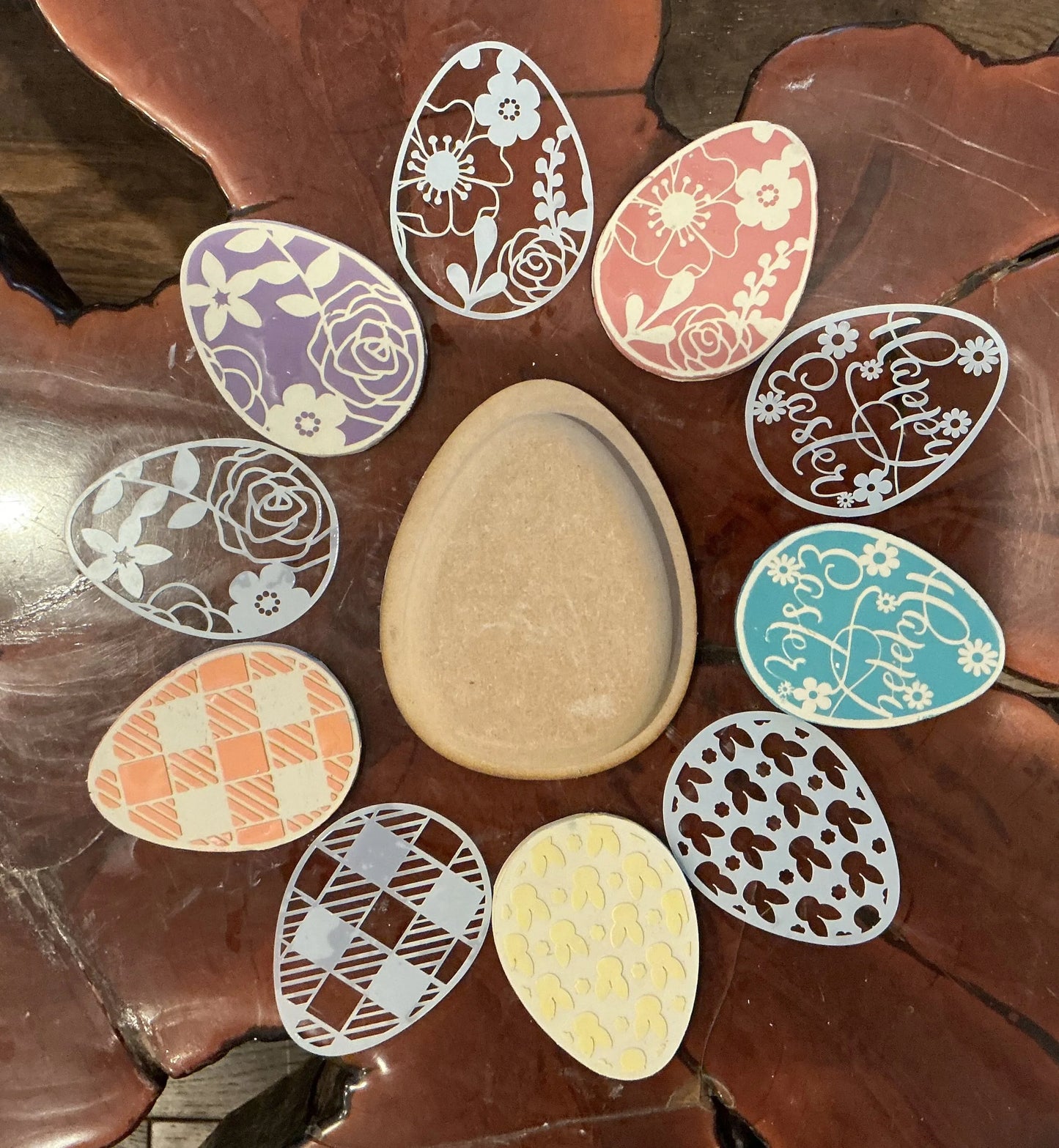 Easter Party Bundle 2025 - Easter Egg Form and Stencil Bundle 2025 ( Dual Drape form - LIP template and 5 stencils)